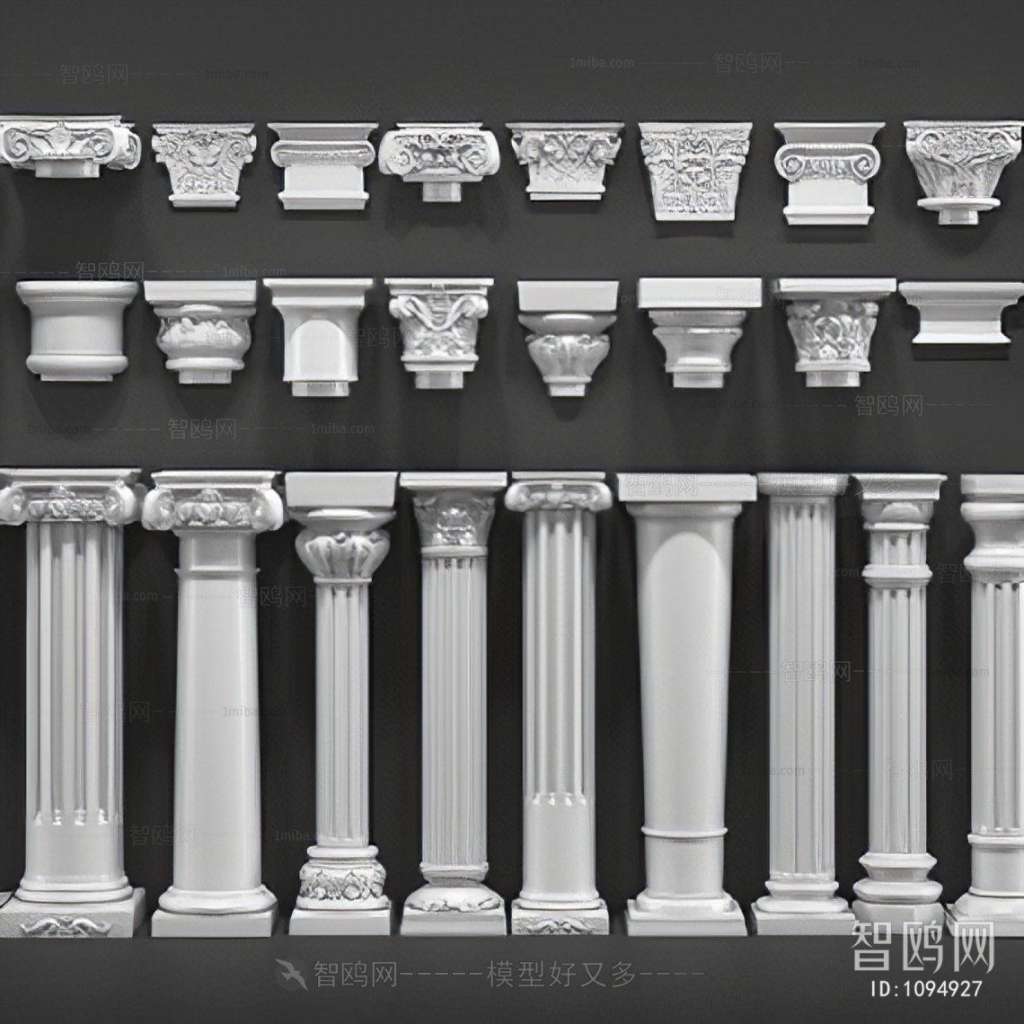 欧式罗马柱柱头组合