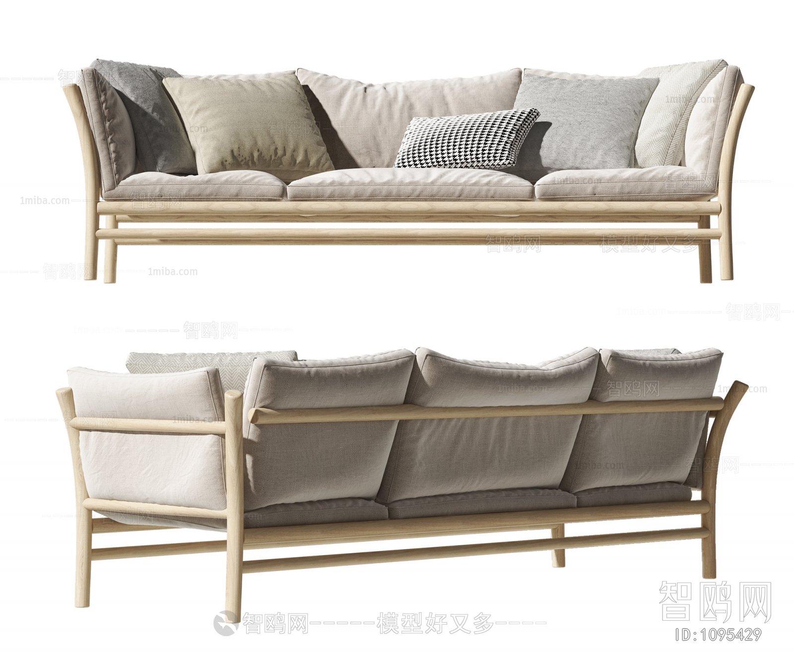 Nordic Style Three-seat Sofa