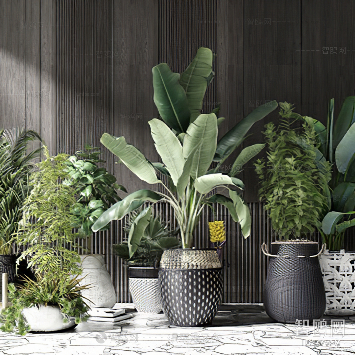 Modern Potted Green Plant