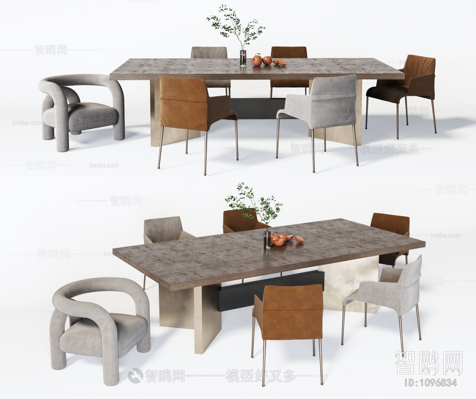 Wabi-sabi Style Dining Table And Chairs