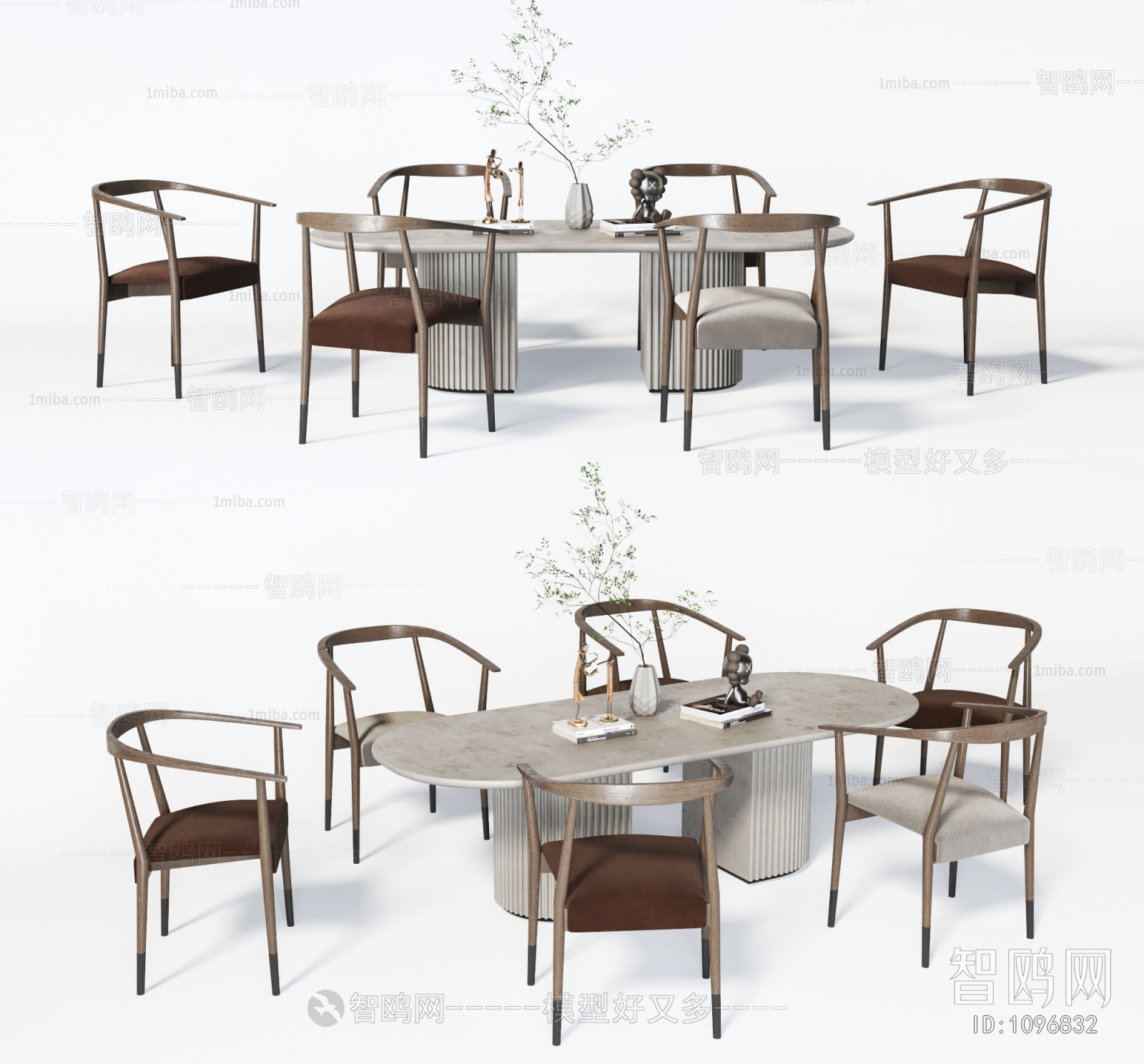 Wabi-sabi Style Dining Table And Chairs