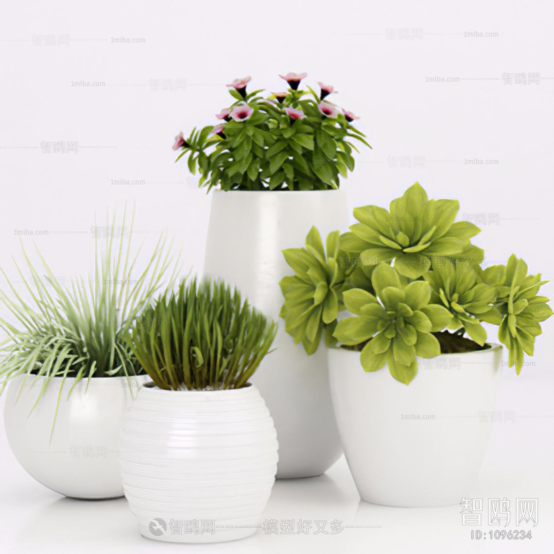 Modern Potted Green Plant