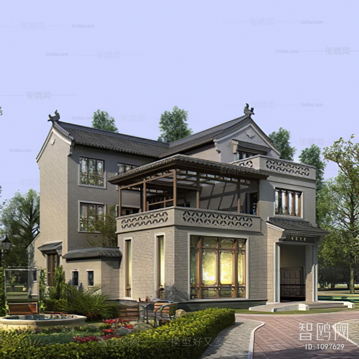 New Chinese Style Villa Appearance