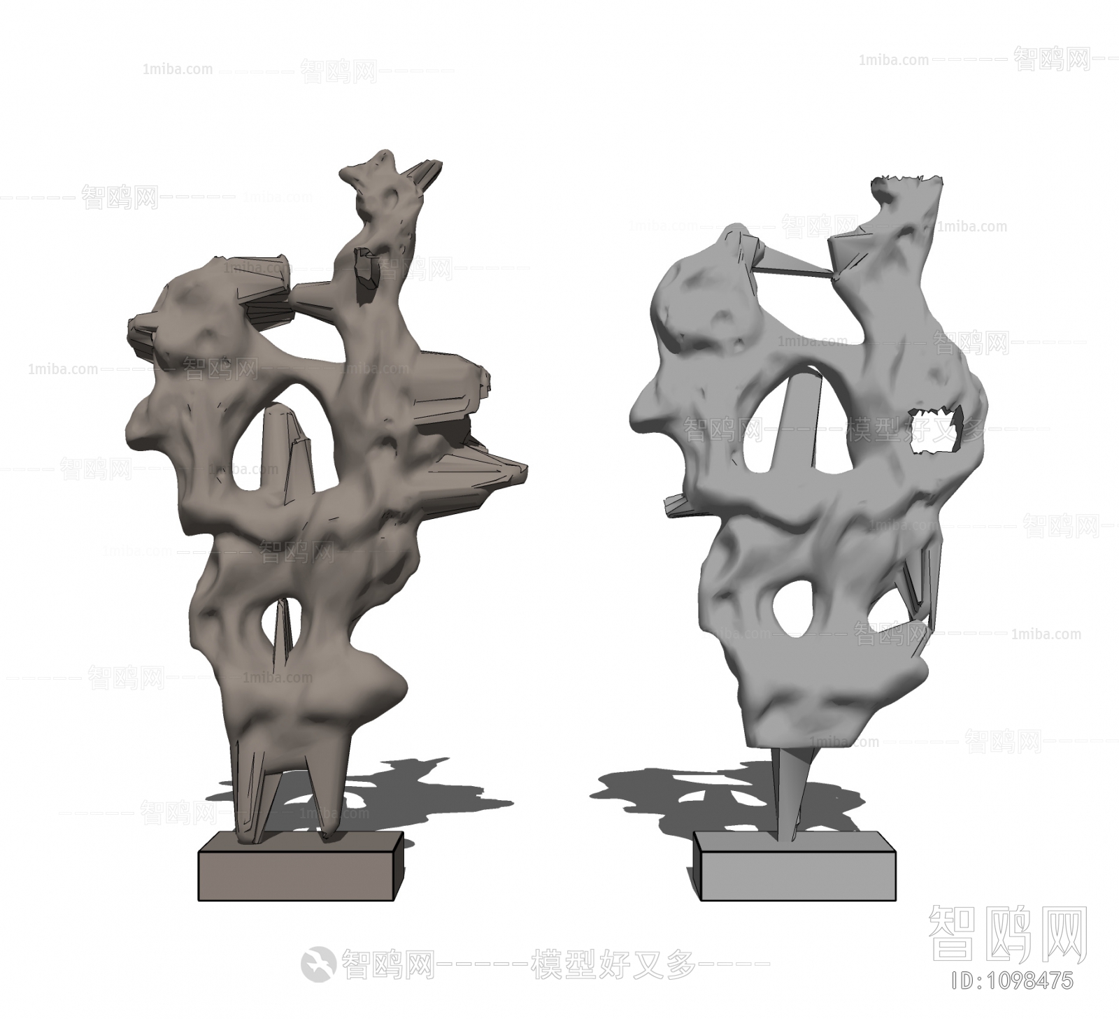 新中式太湖石雕塑组合