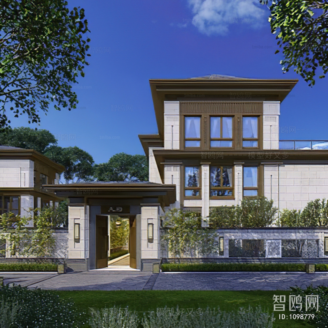 New Chinese Style Villa Appearance