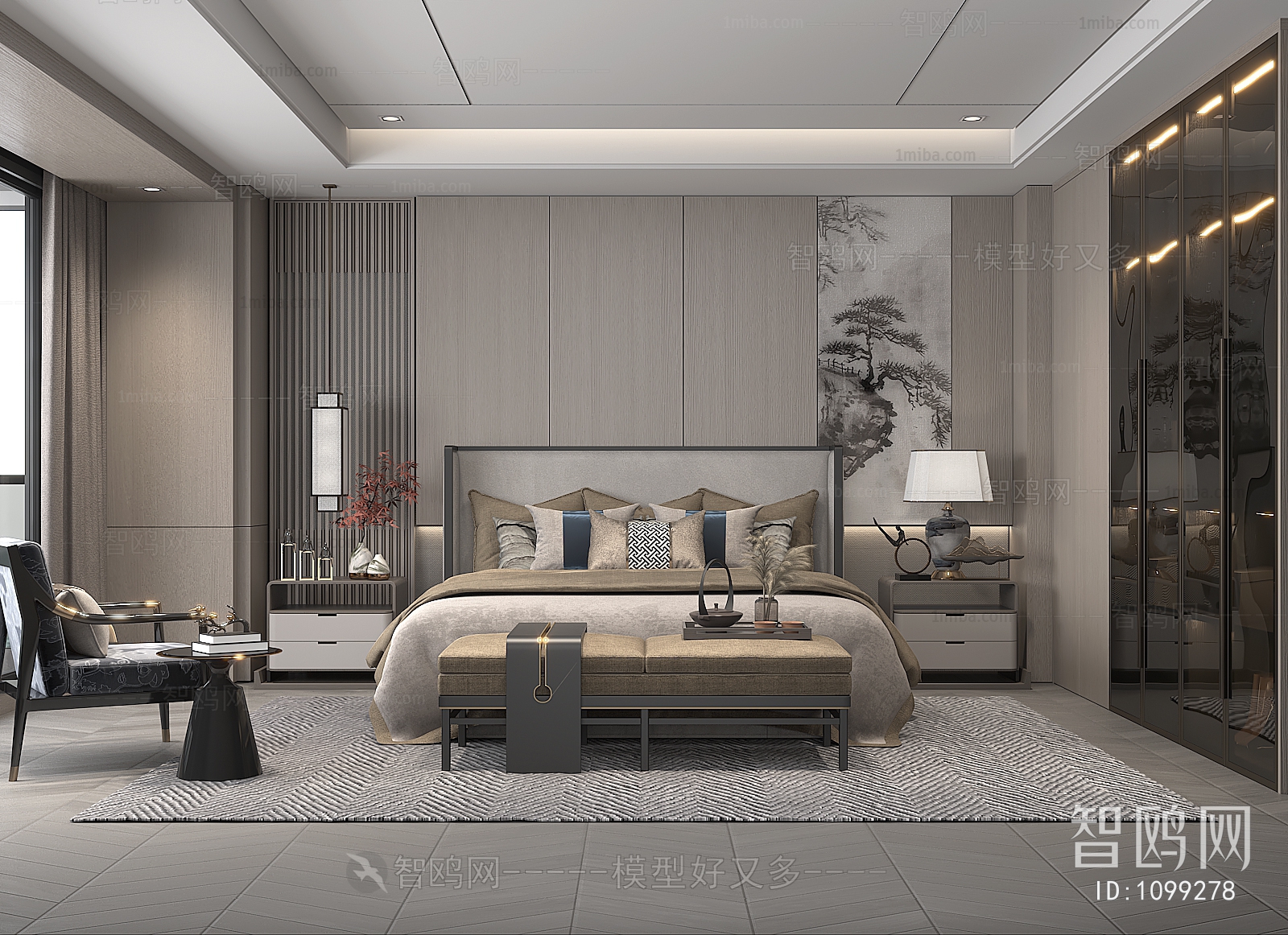 New Chinese Style Bedroom