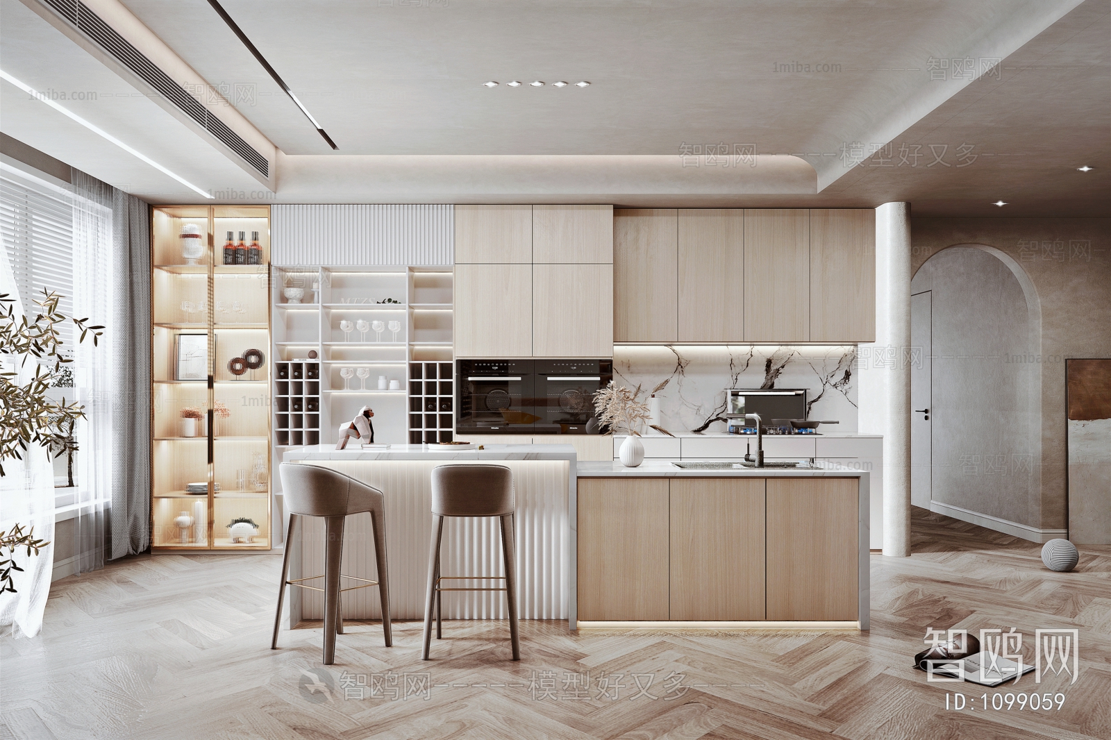 Nordic Style Open Kitchen