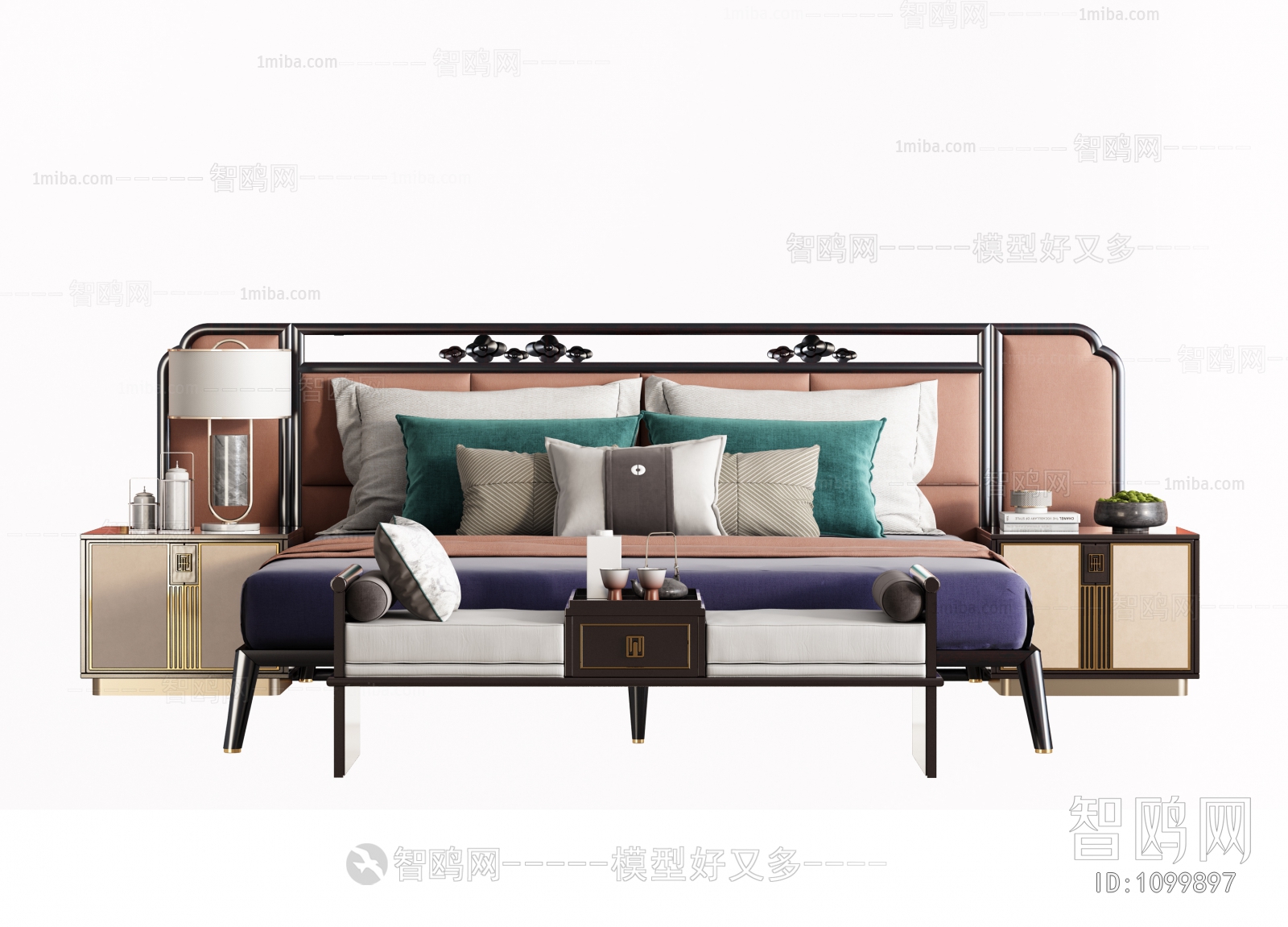 New Chinese Style Double Bed