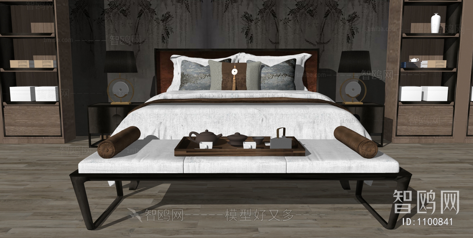 New Chinese Style Double Bed