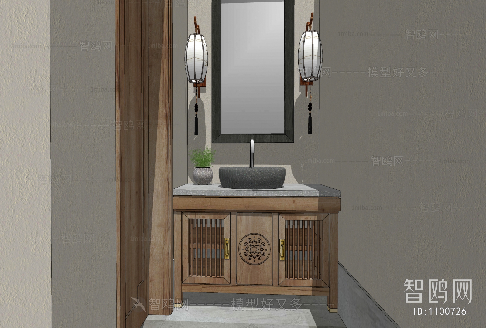 New Chinese Style Bathroom Cabinet