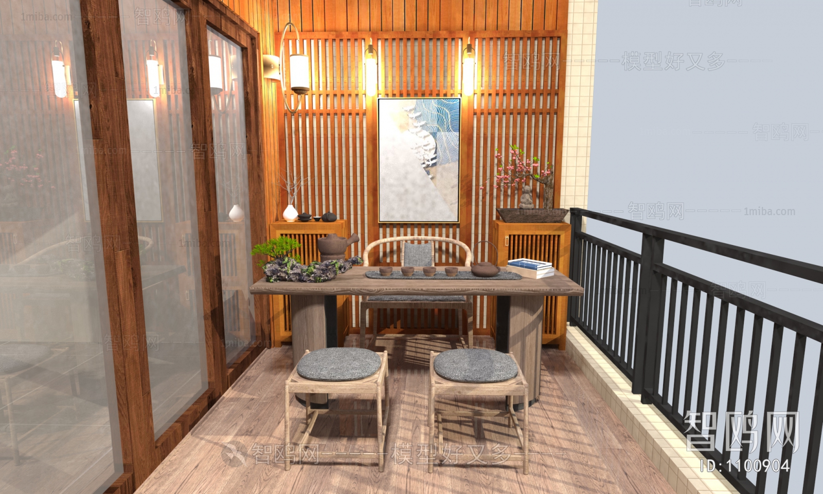 新中式阳台茶室