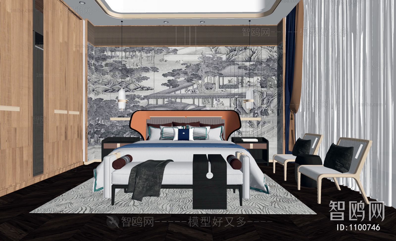 New Chinese Style Bedroom