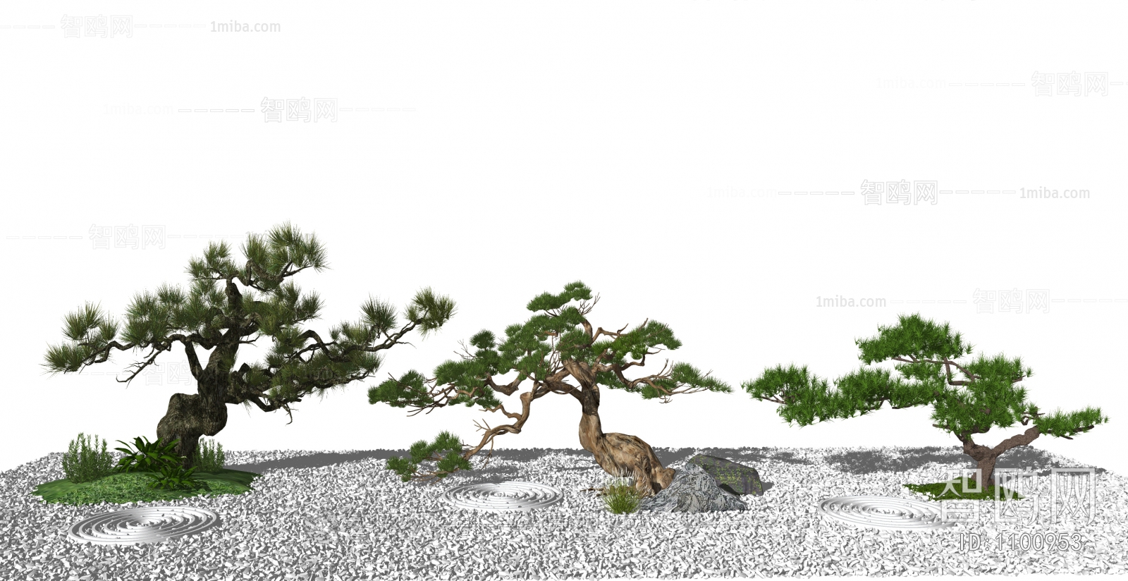 新中式景观松树小品