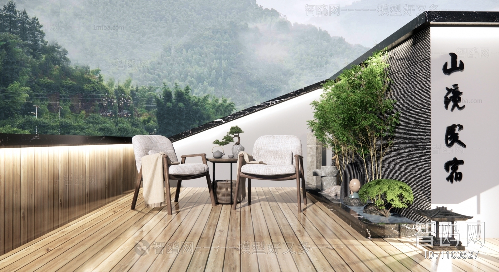 新中式屋顶花园景观