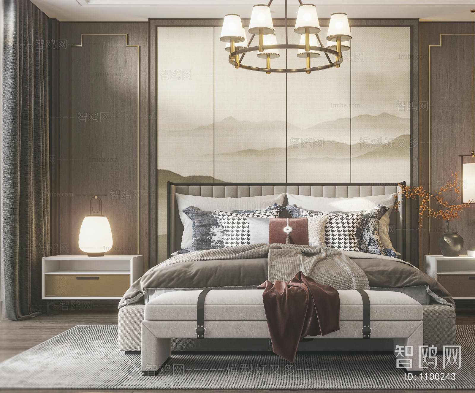 New Chinese Style Bedroom