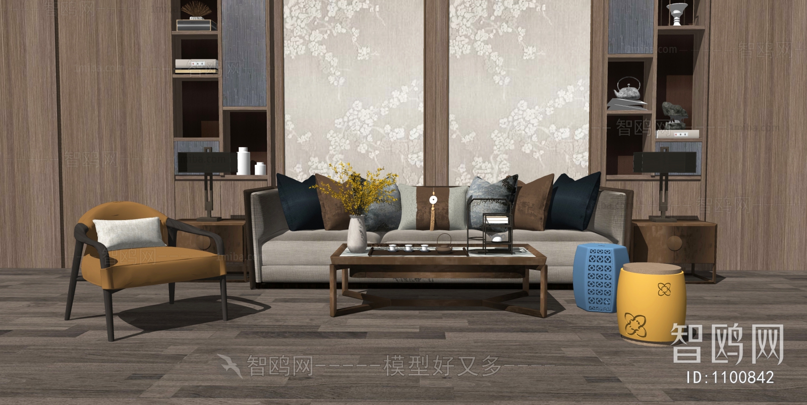 New Chinese Style Sofa Combination