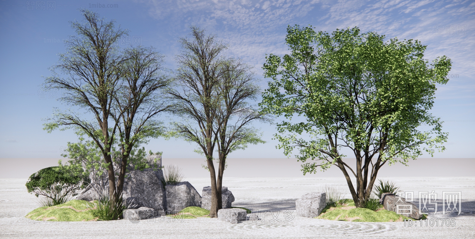 新中式景观树假山石头