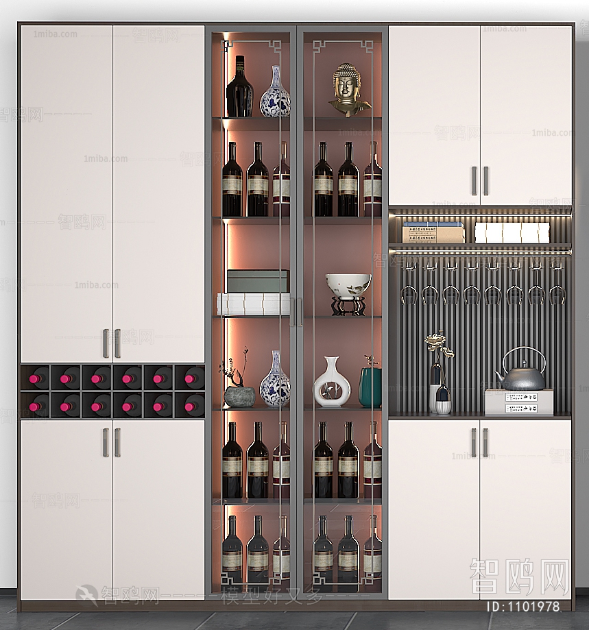 New Chinese Style Wine Cabinet