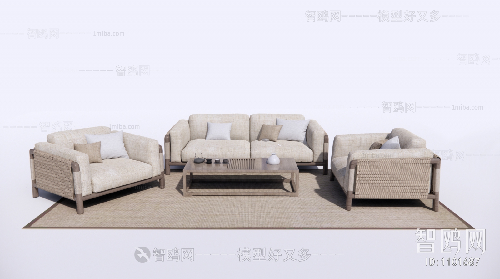 New Chinese Style Sofa Combination