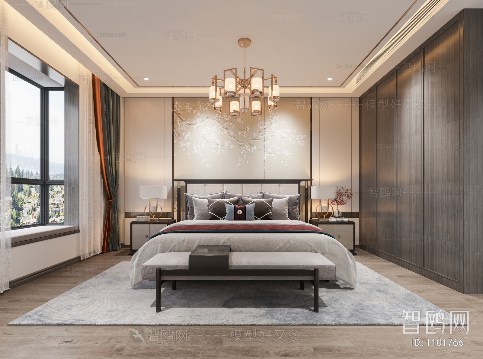 New Chinese Style Bedroom