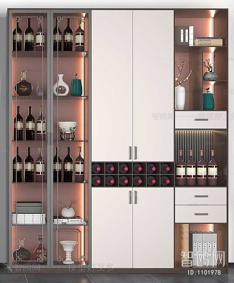 New Chinese Style Wine Cabinet