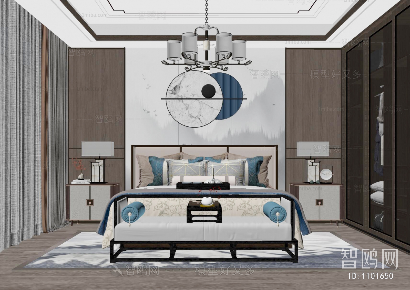 New Chinese Style Bedroom