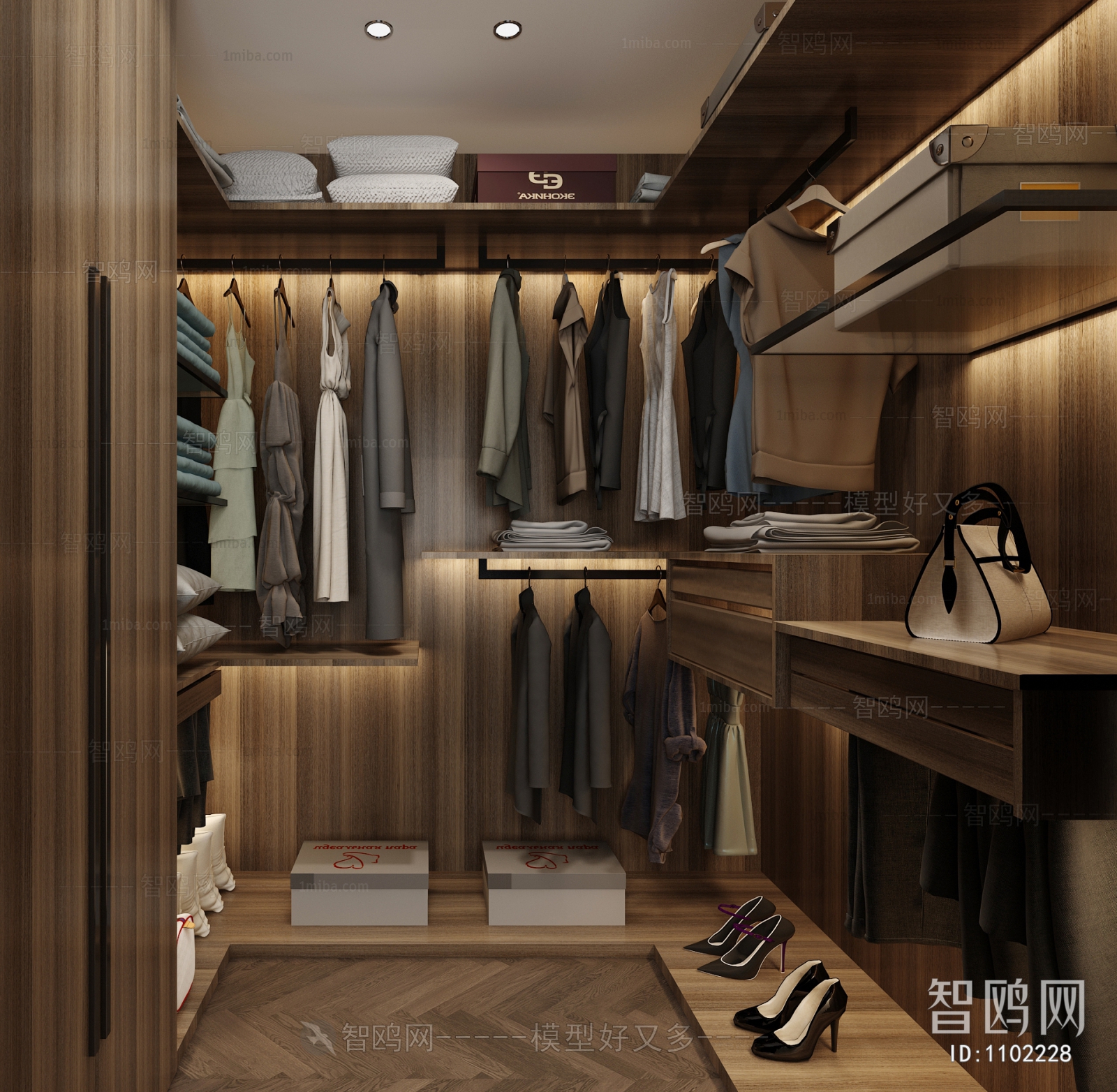 New Chinese Style Clothes Storage Area