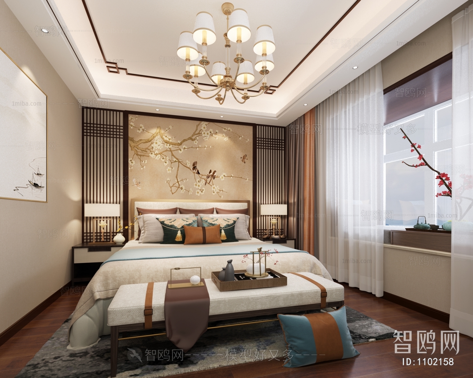 New Chinese Style Bedroom