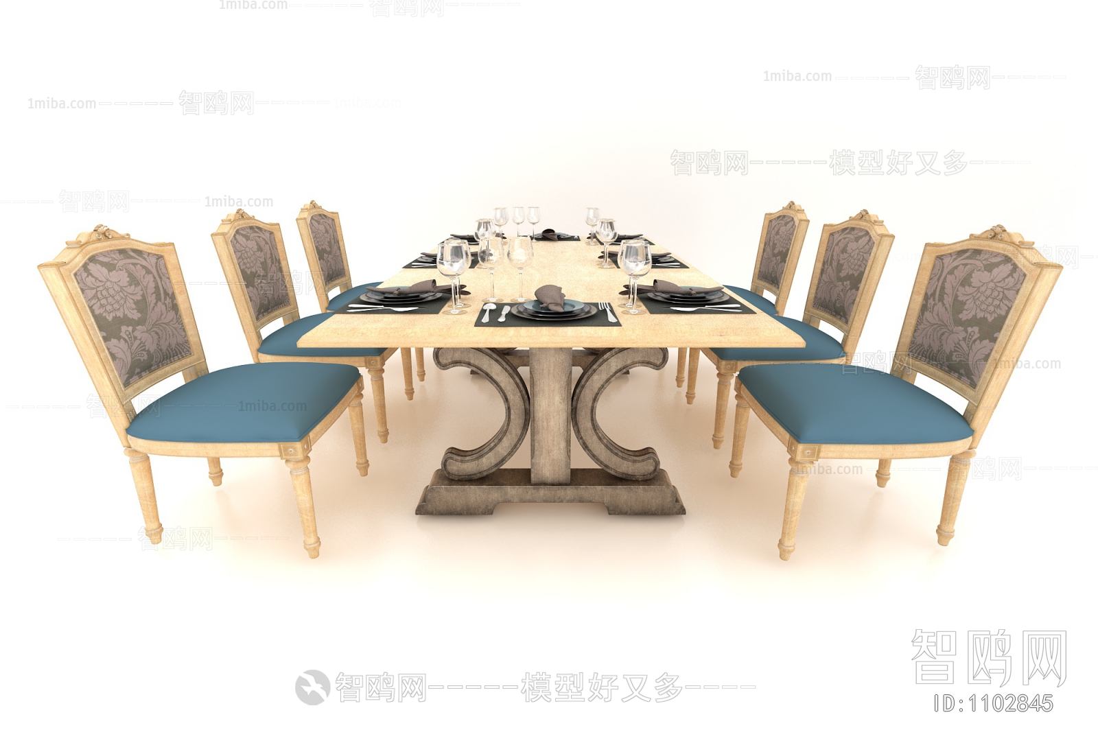 European Style Dining Table And Chairs