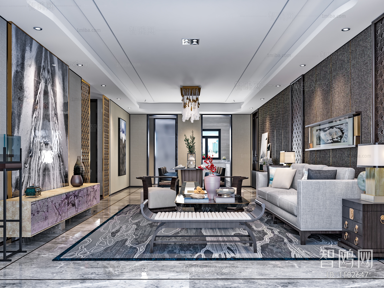 New Chinese Style A Living Room