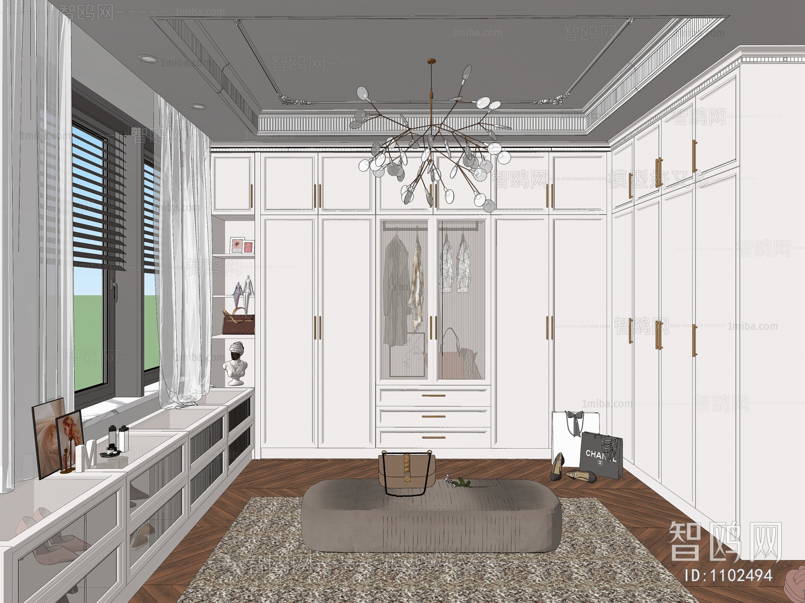 Simple European Style Clothes Storage Area