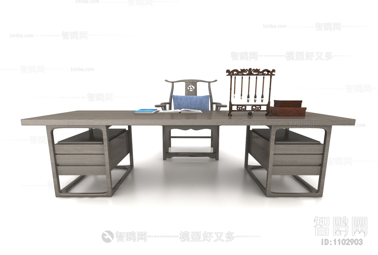 New Chinese Style Computer Desk And Chair