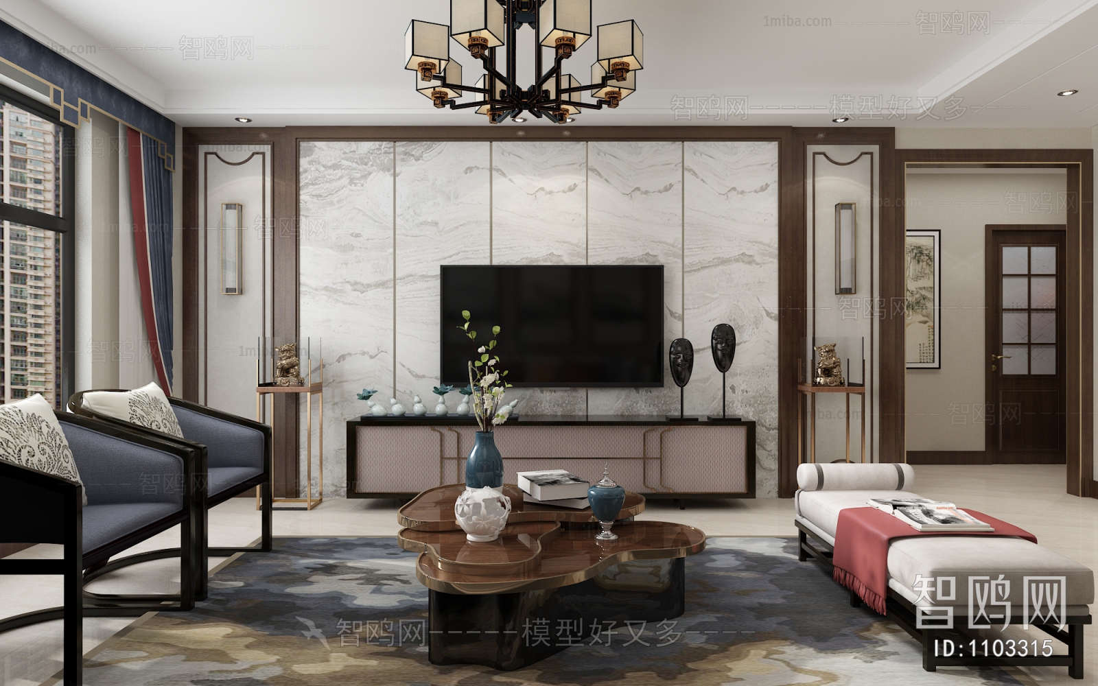 New Chinese Style A Living Room