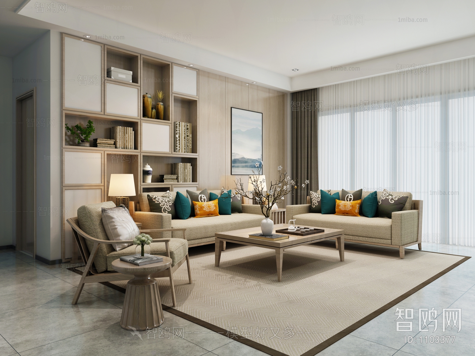 New Chinese Style A Living Room