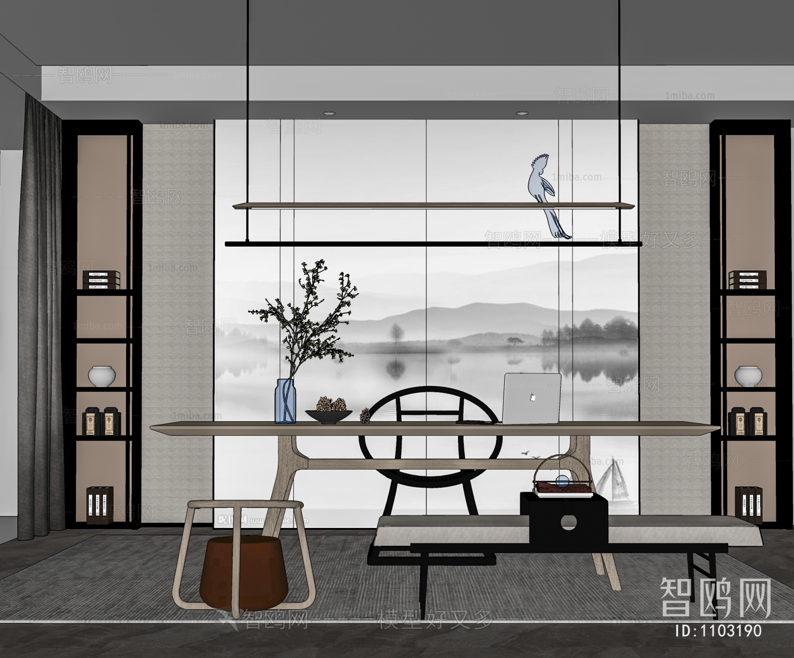 New Chinese Style Study Space