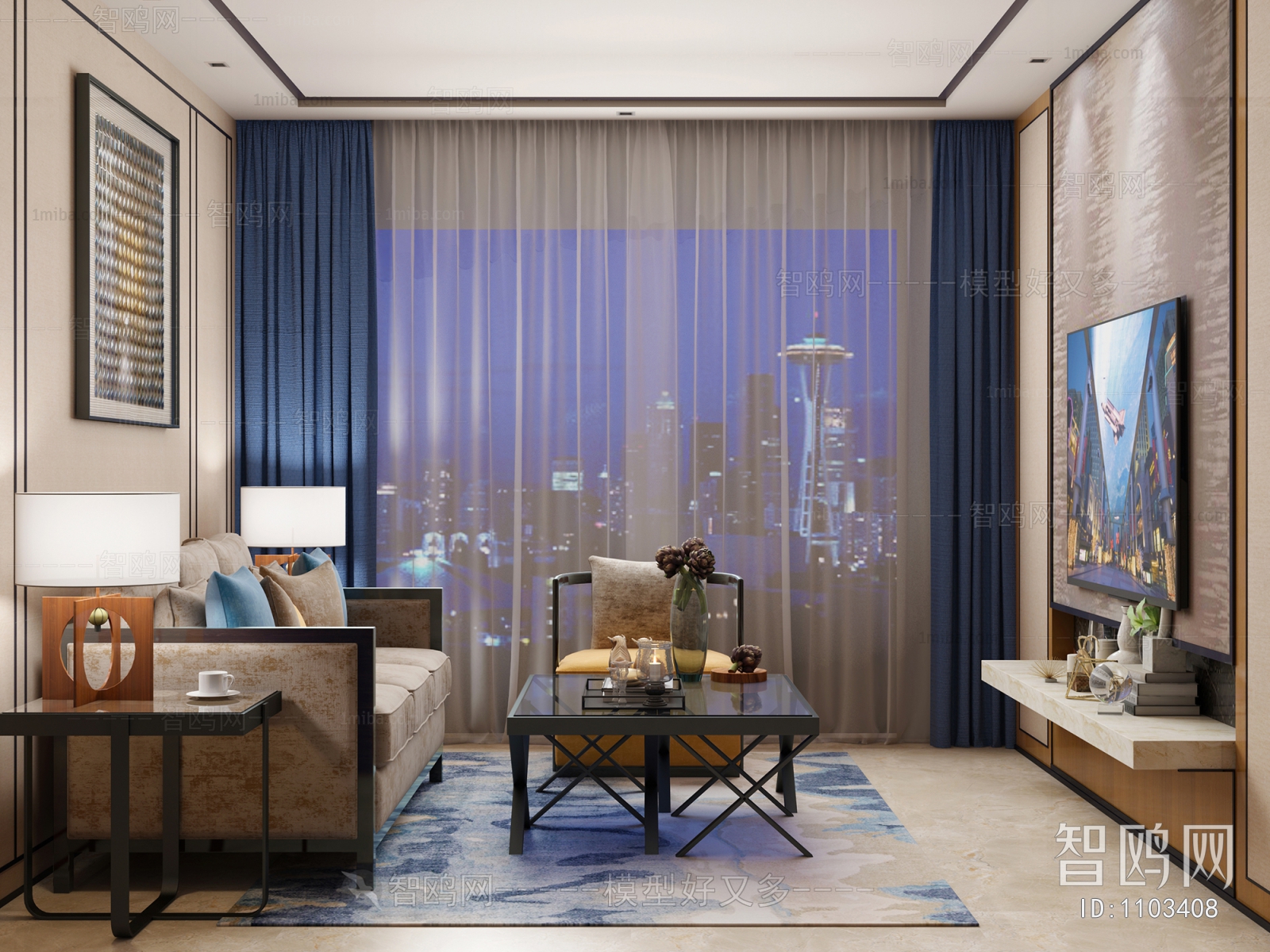 New Chinese Style A Living Room