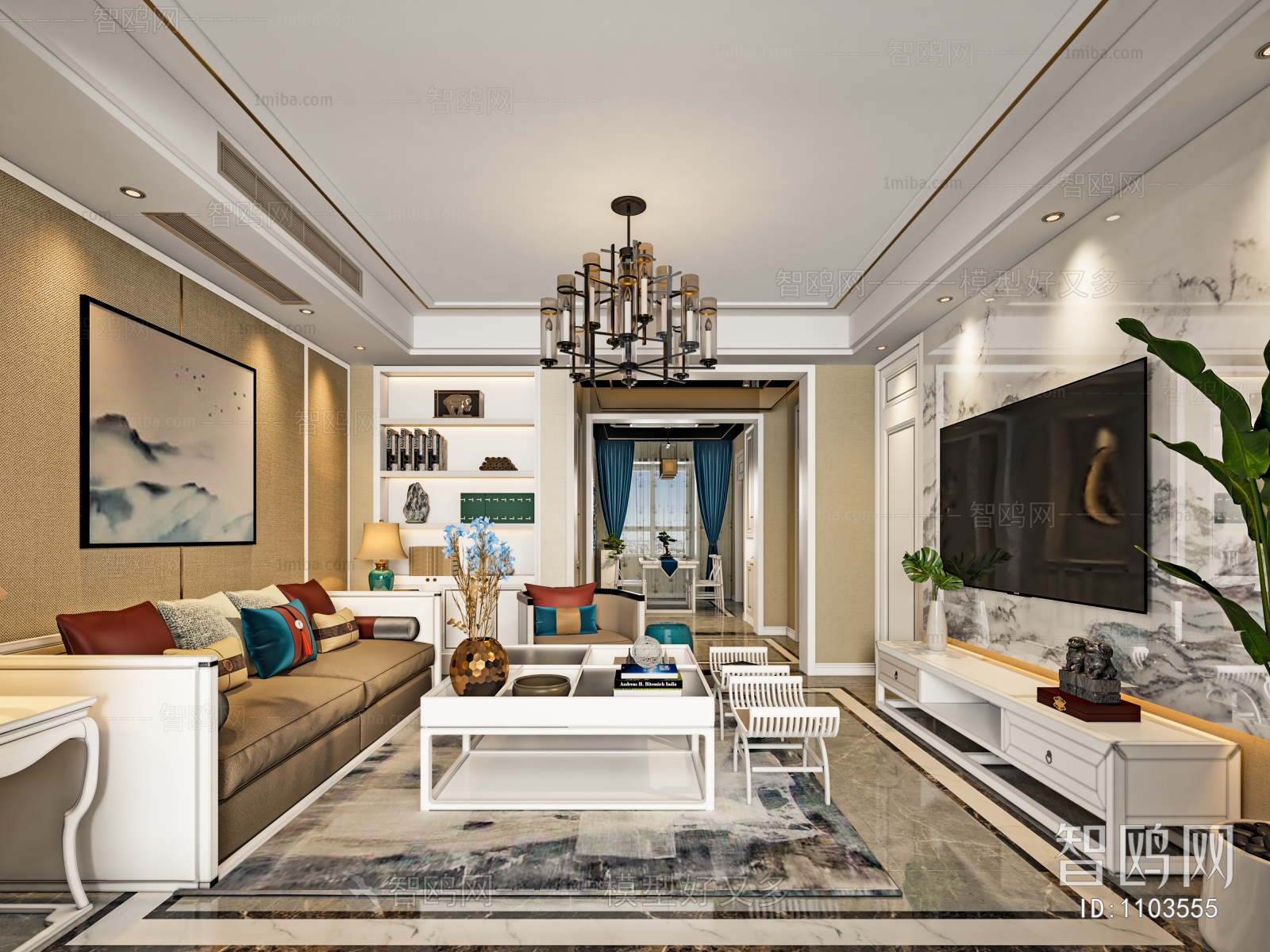 New Chinese Style A Living Room