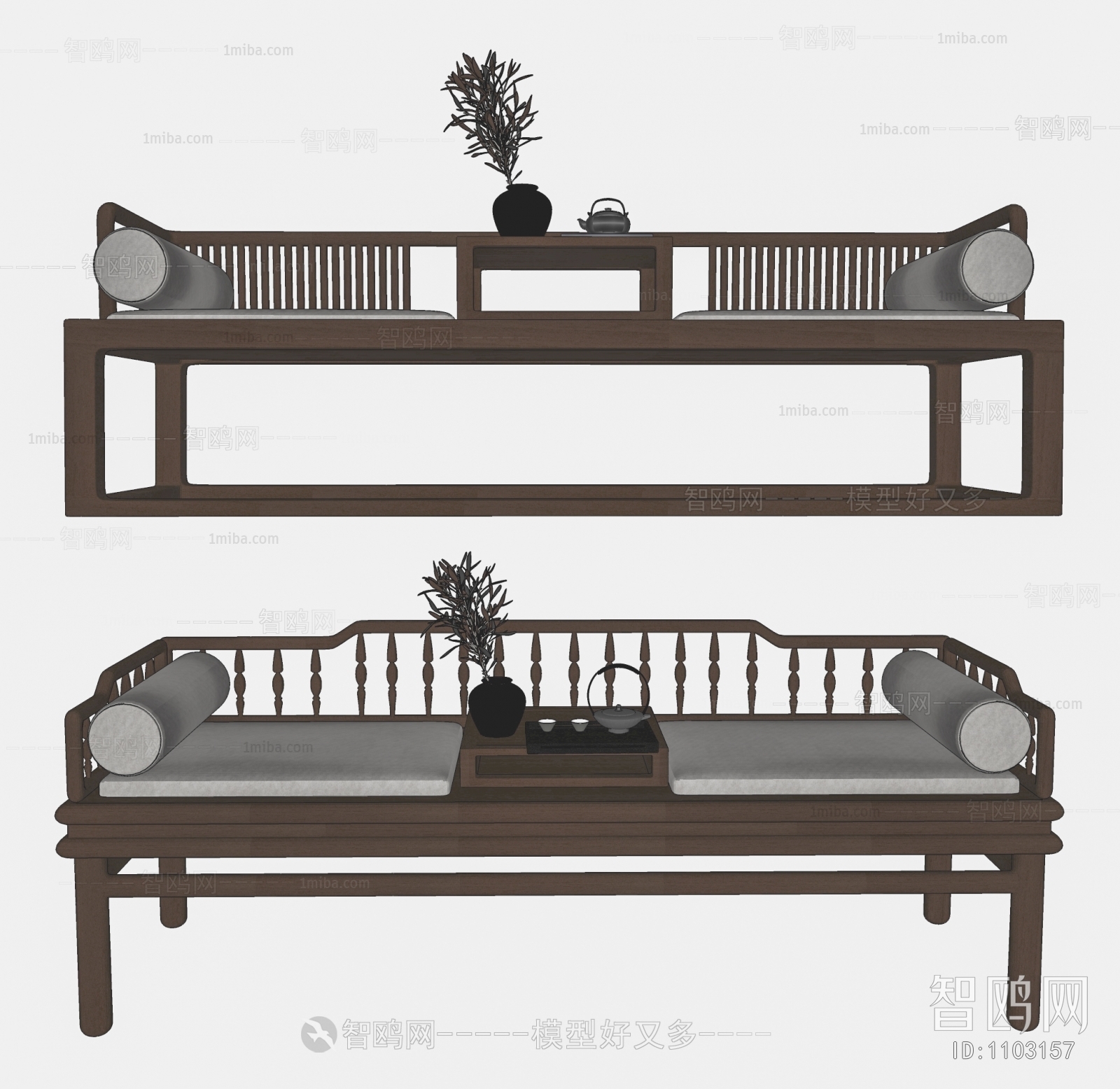 New Chinese Style A Sofa For Two