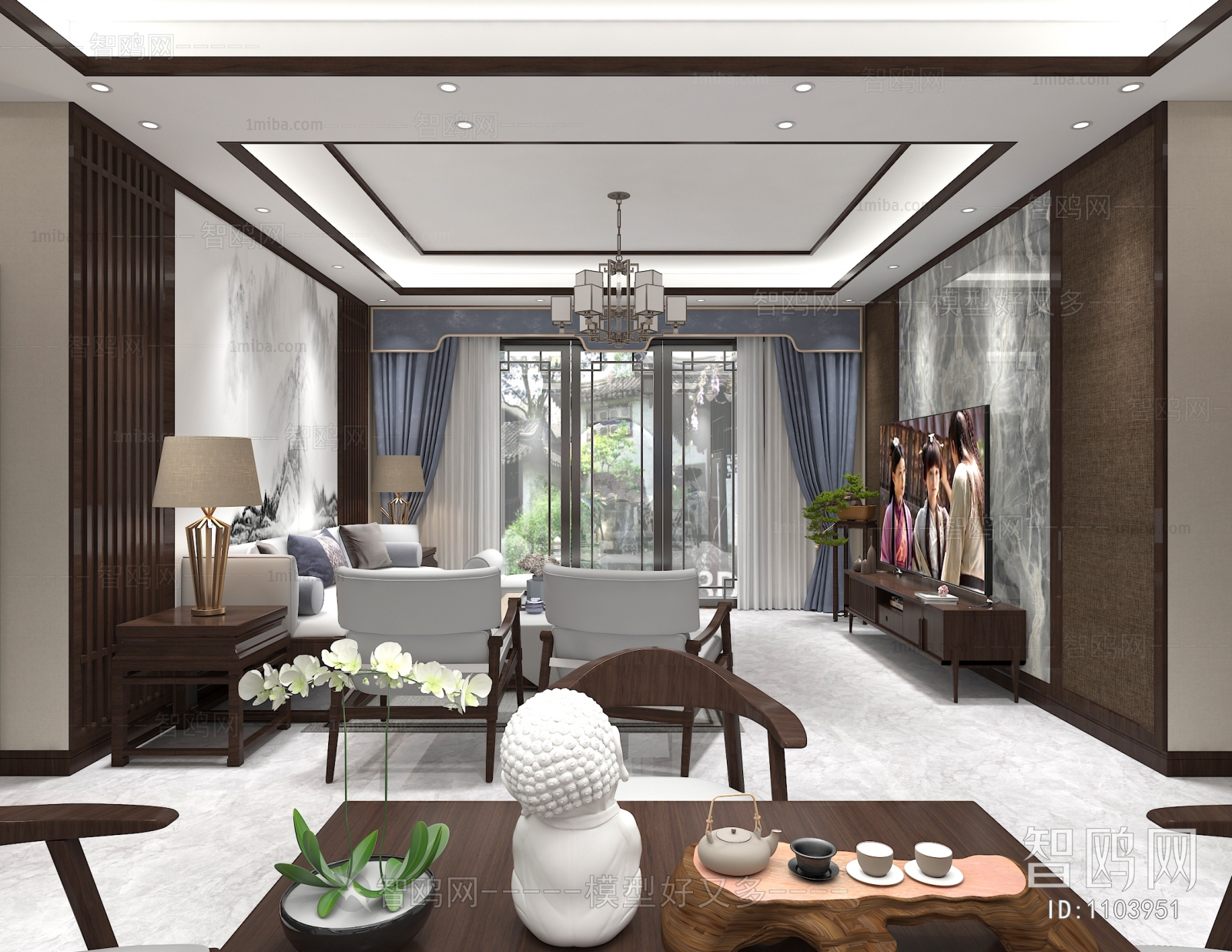 New Chinese Style A Living Room