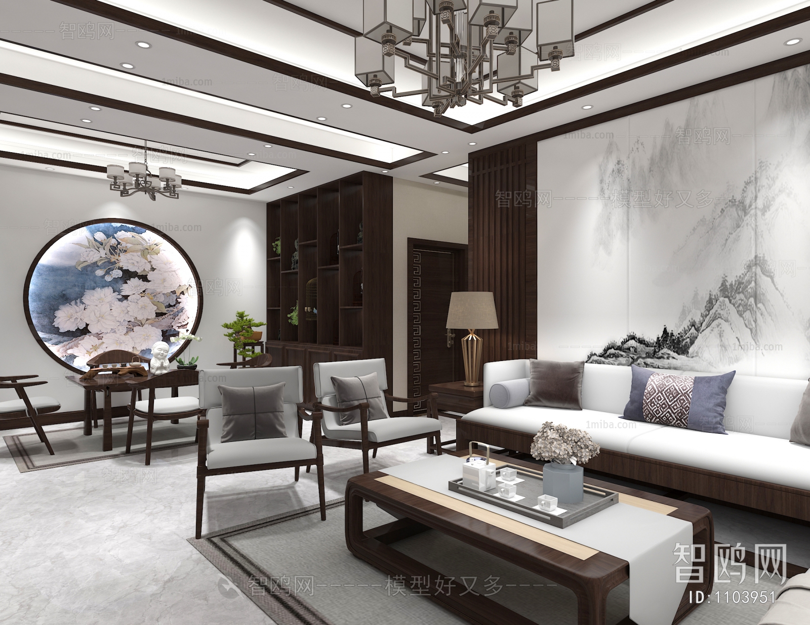 New Chinese Style A Living Room