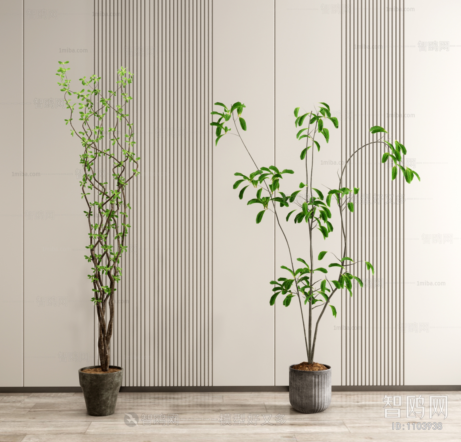 Modern Potted Green Plant