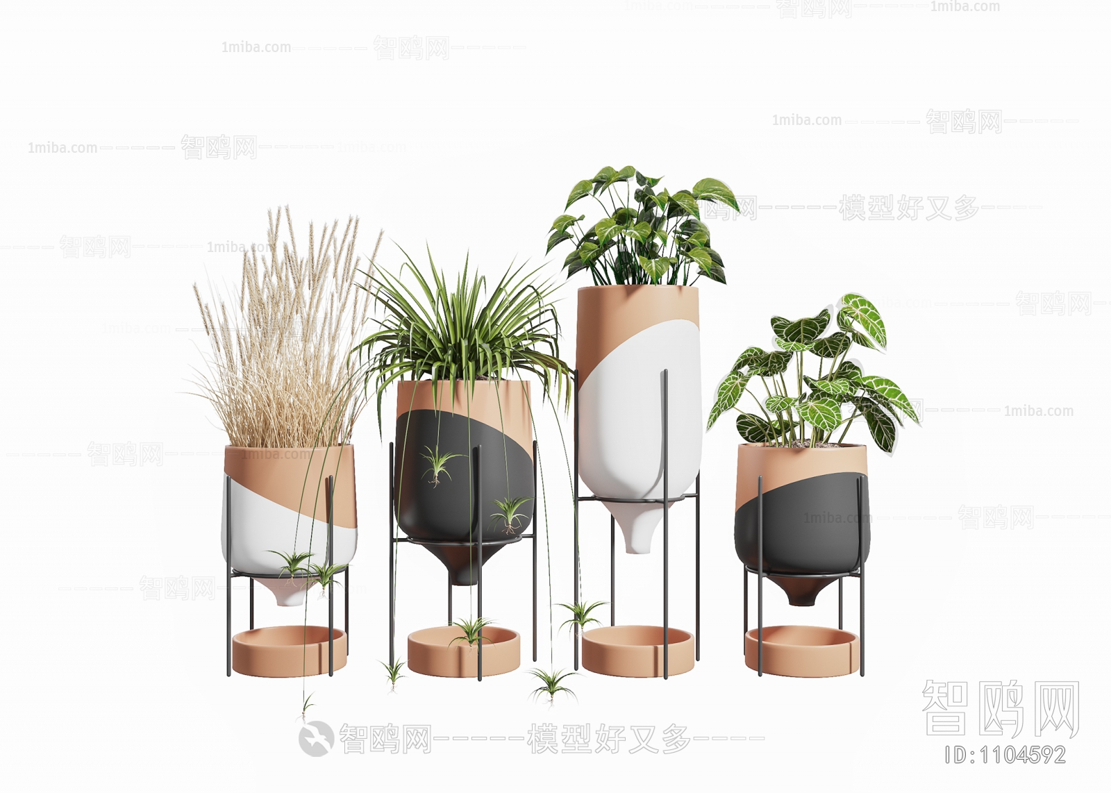 Modern Potted Green Plant