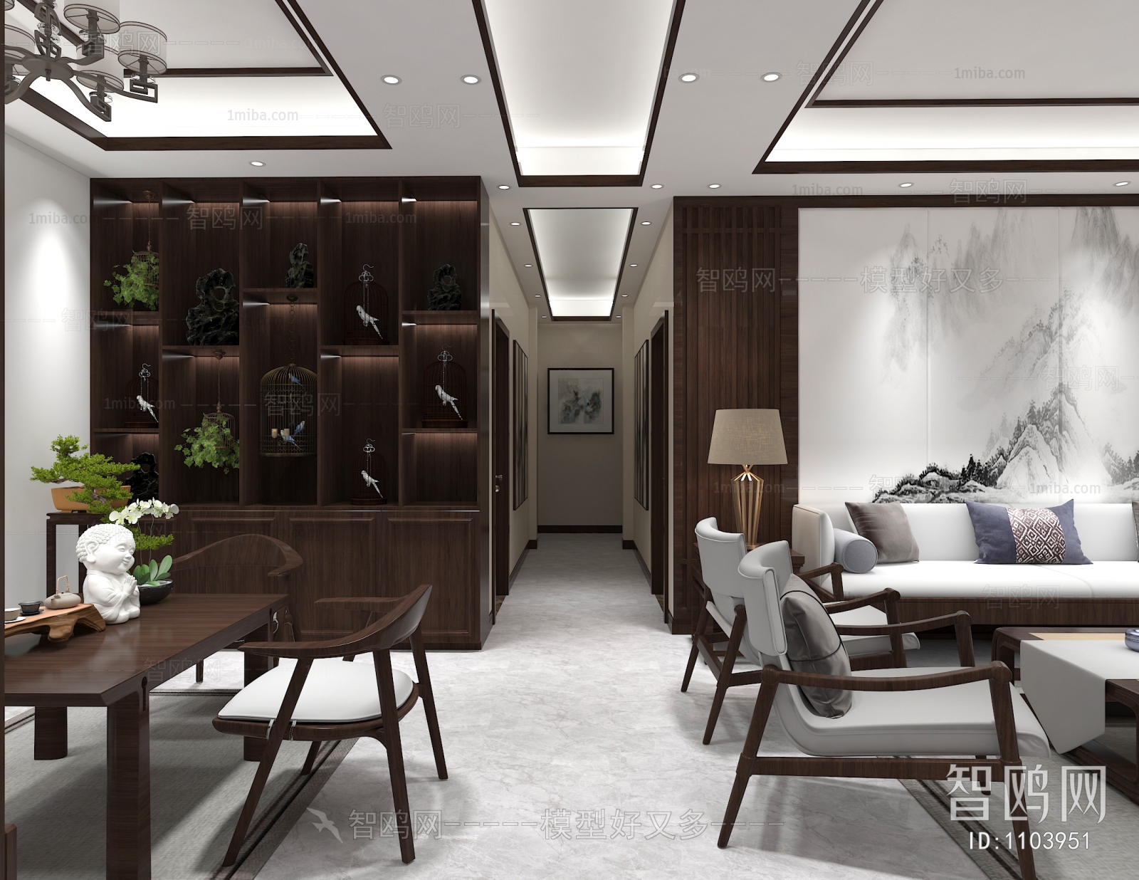 New Chinese Style A Living Room