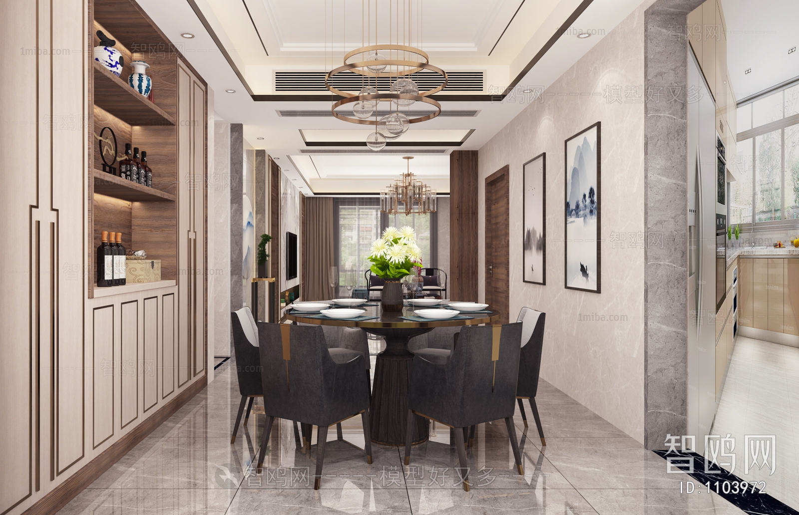 New Chinese Style A Living Room