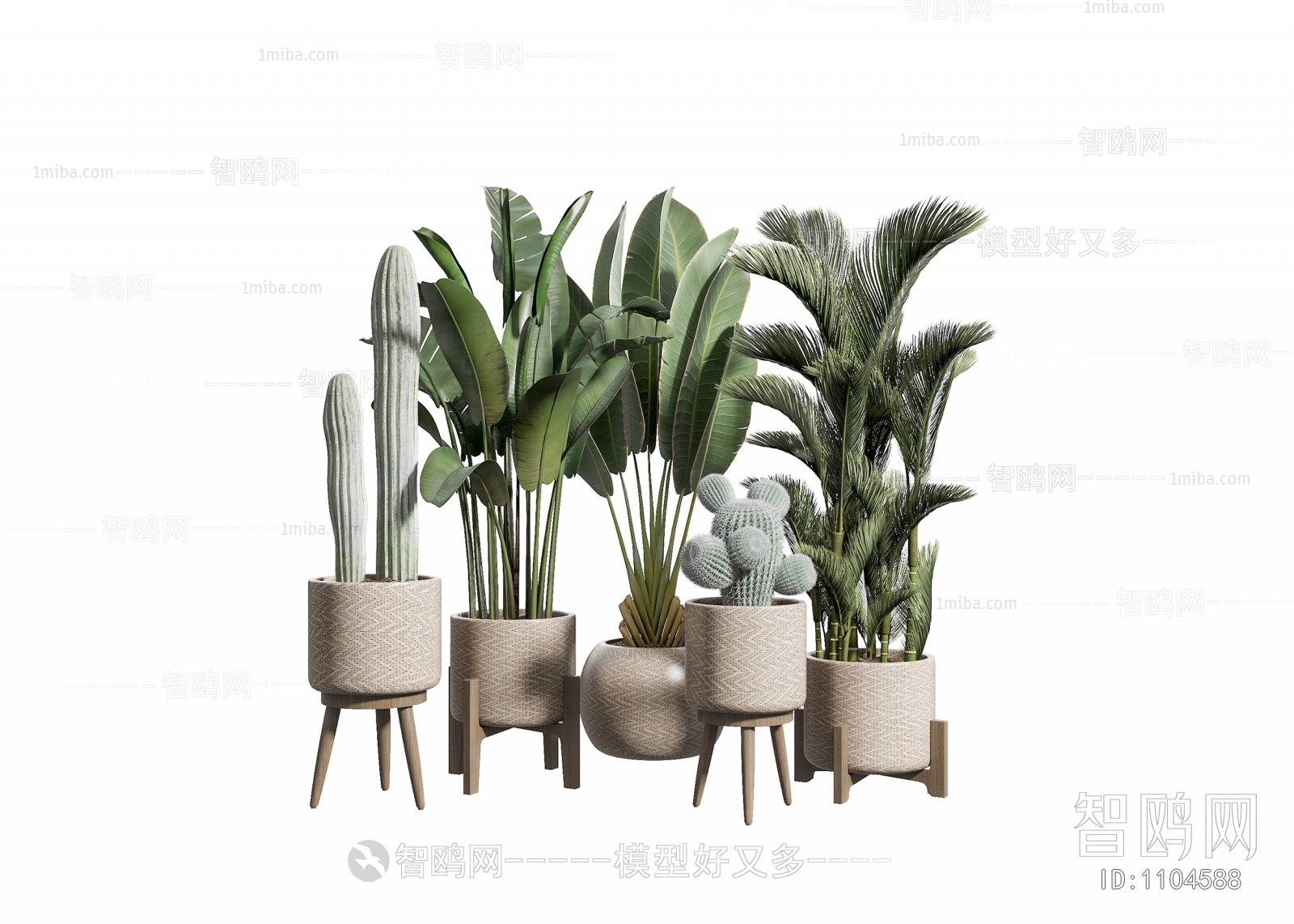 Modern Potted Green Plant