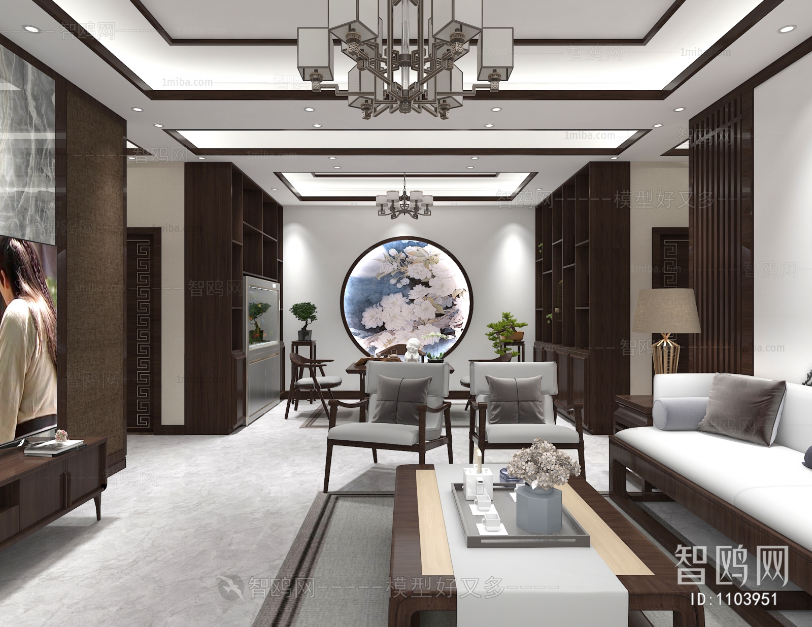 New Chinese Style A Living Room