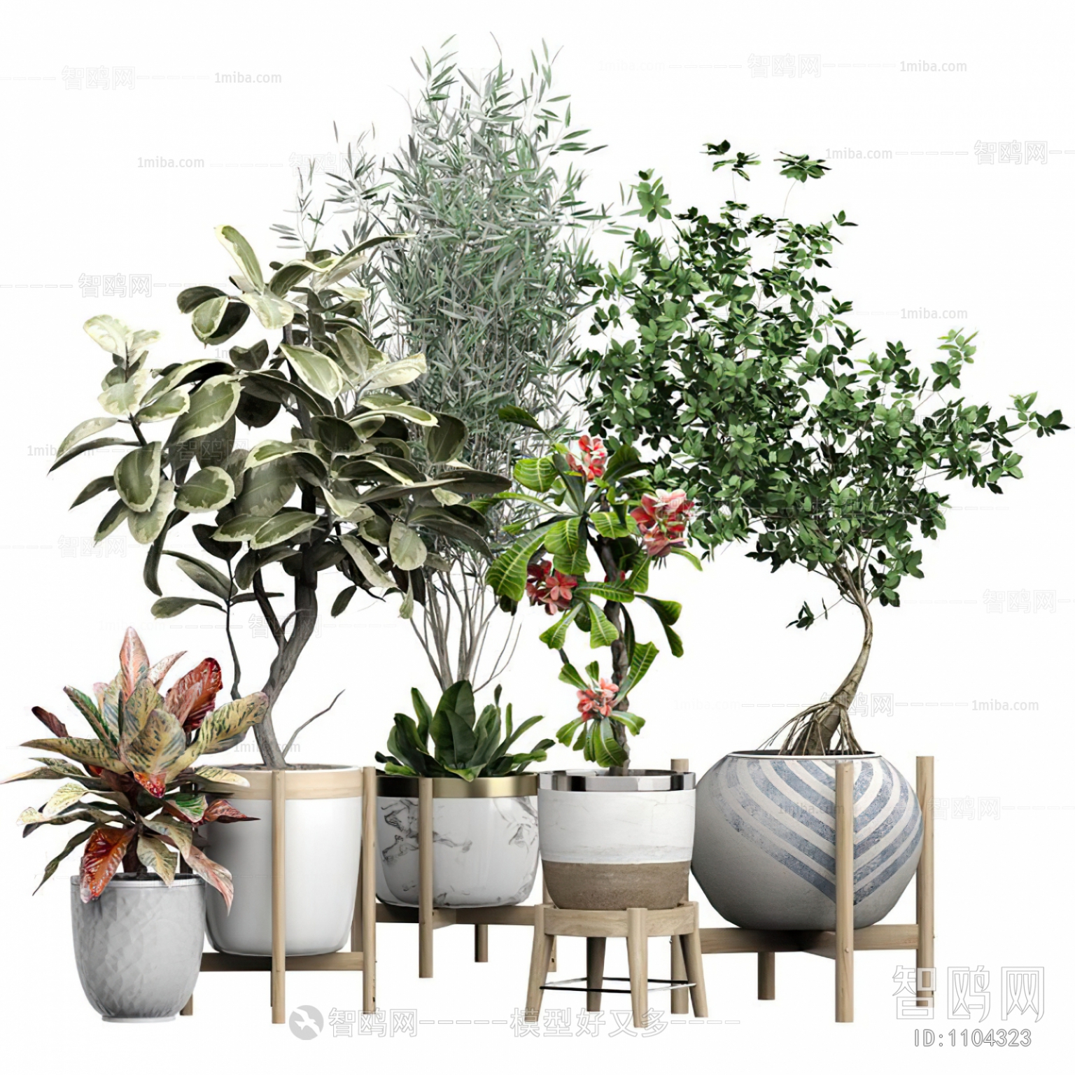 Modern Potted Green Plant