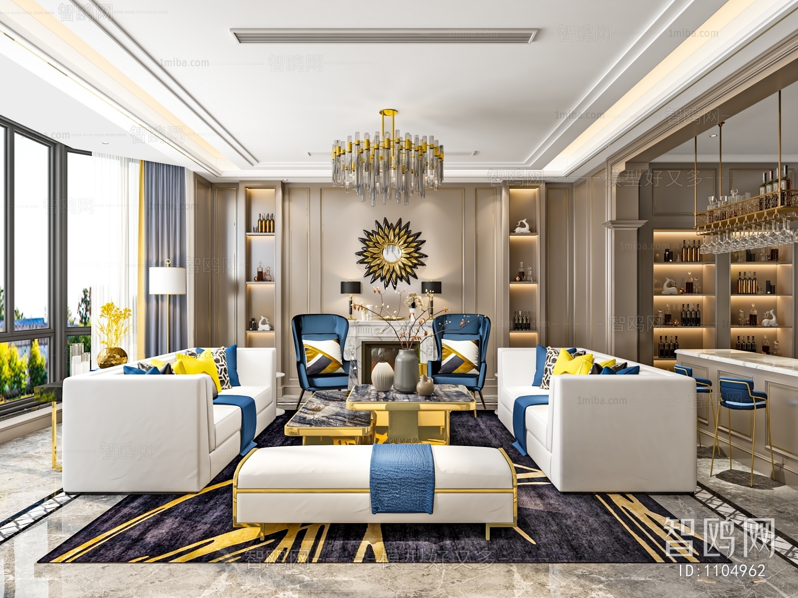 New Chinese Style A Living Room