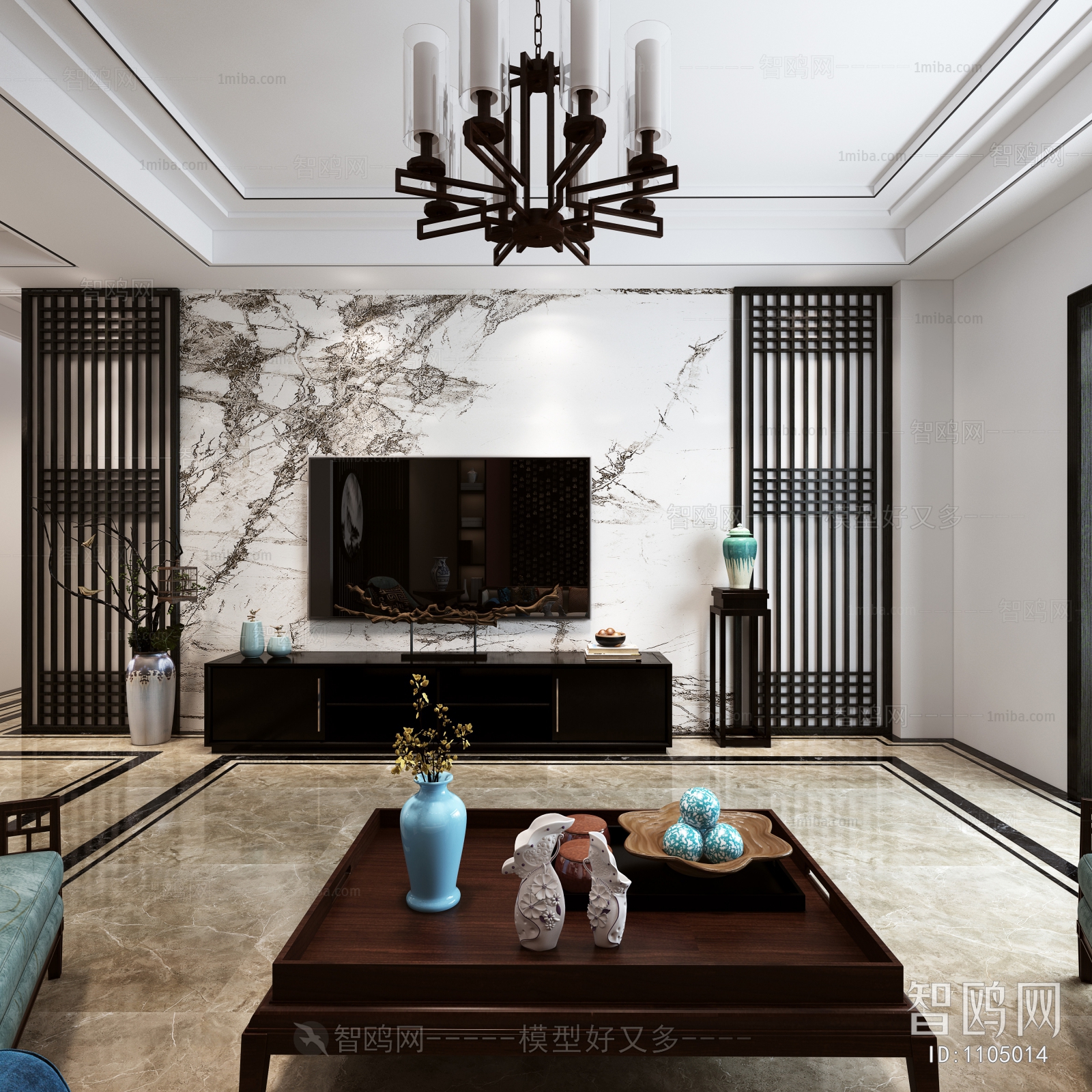 New Chinese Style A Living Room