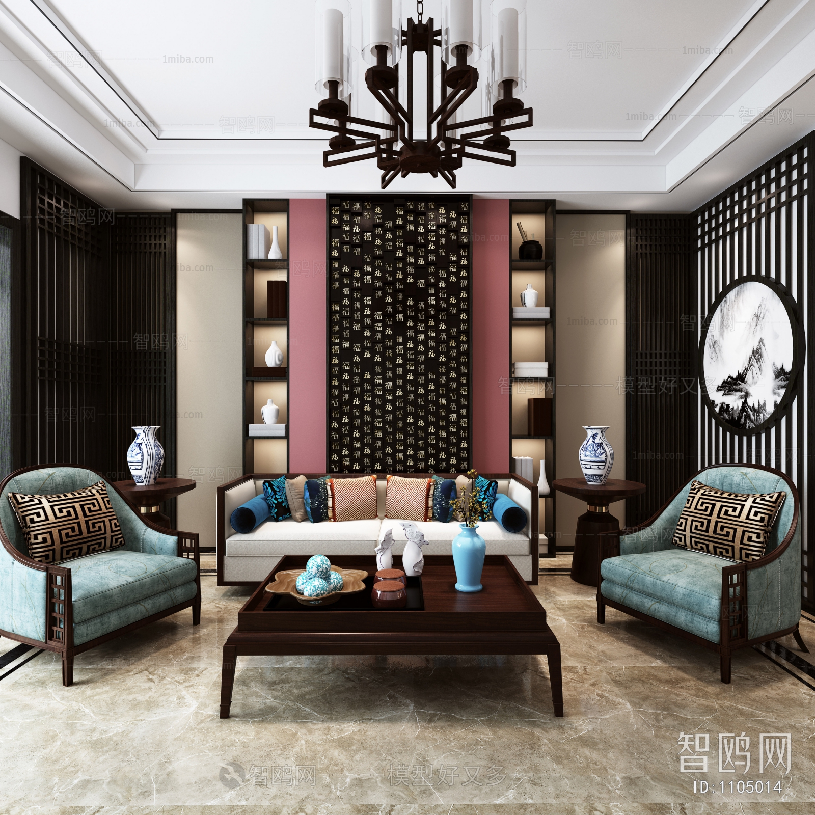 New Chinese Style A Living Room